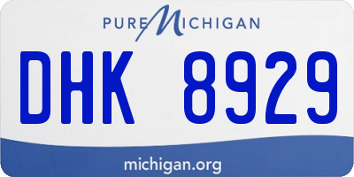MI license plate DHK8929