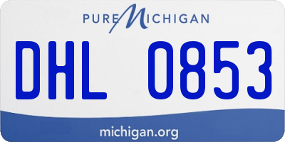 MI license plate DHL0853