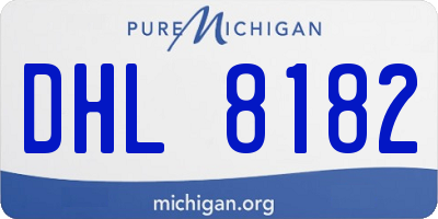 MI license plate DHL8182