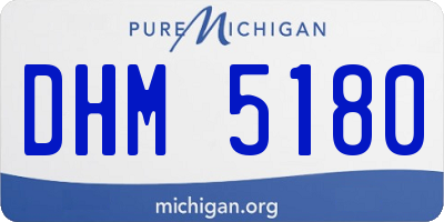 MI license plate DHM5180