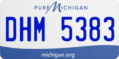 MI license plate DHM5383