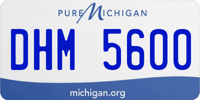 MI license plate DHM5600