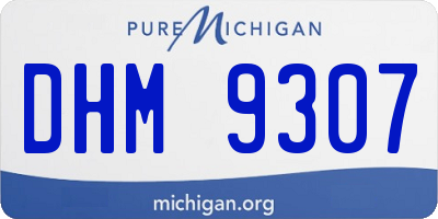 MI license plate DHM9307