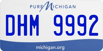 MI license plate DHM9992