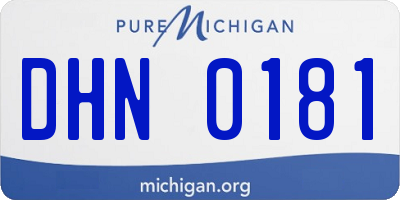 MI license plate DHN0181