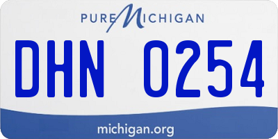 MI license plate DHN0254