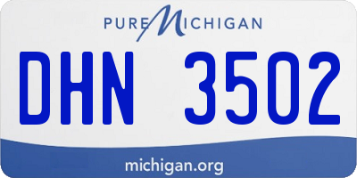 MI license plate DHN3502