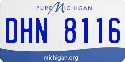 MI license plate DHN8116