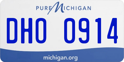 MI license plate DHO0914