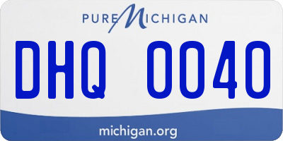 MI license plate DHQ0040