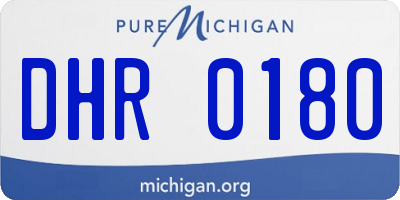 MI license plate DHR0180