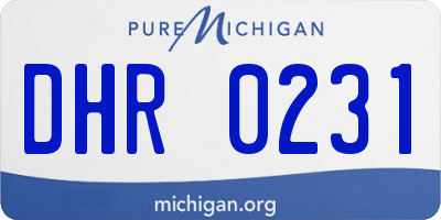 MI license plate DHR0231