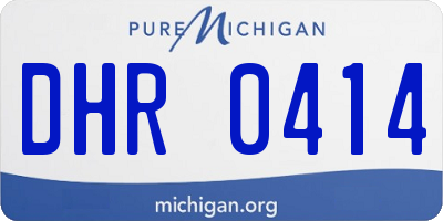 MI license plate DHR0414
