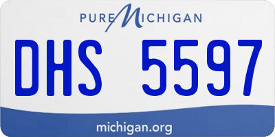 MI license plate DHS5597