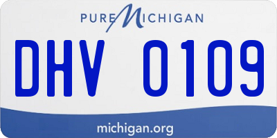 MI license plate DHV0109