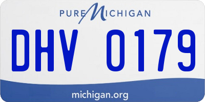 MI license plate DHV0179