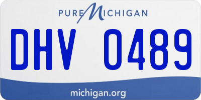 MI license plate DHV0489