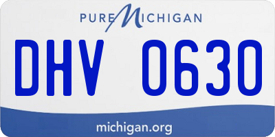 MI license plate DHV0630