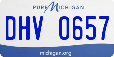MI license plate DHV0657