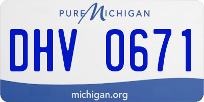 MI license plate DHV0671