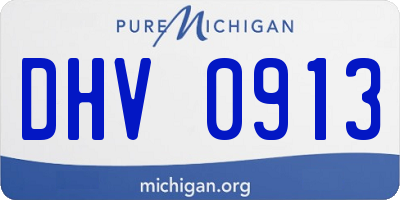 MI license plate DHV0913