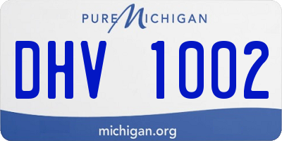 MI license plate DHV1002