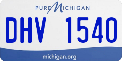 MI license plate DHV1540