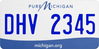 MI license plate DHV2345