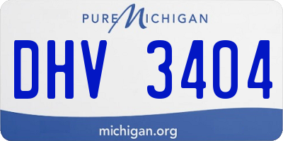 MI license plate DHV3404