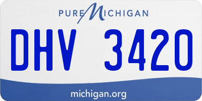 MI license plate DHV3420
