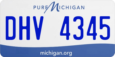 MI license plate DHV4345