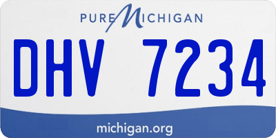 MI license plate DHV7234