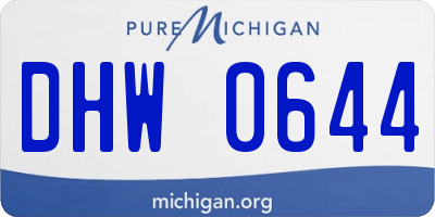 MI license plate DHW0644