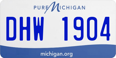 MI license plate DHW1904