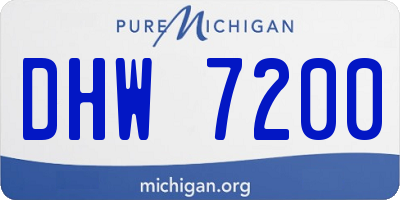 MI license plate DHW7200