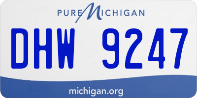 MI license plate DHW9247