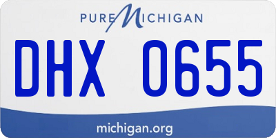 MI license plate DHX0655