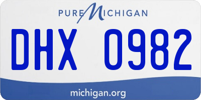 MI license plate DHX0982