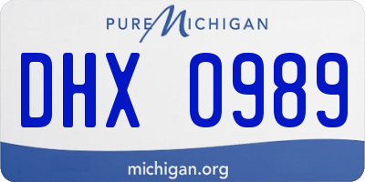 MI license plate DHX0989