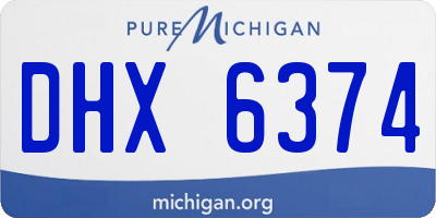 MI license plate DHX6374
