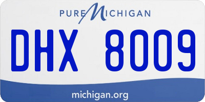 MI license plate DHX8009