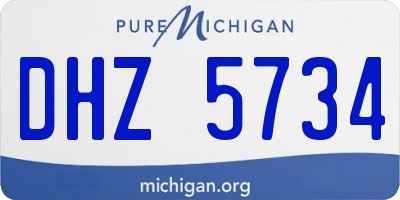 MI license plate DHZ5734