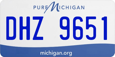 MI license plate DHZ9651