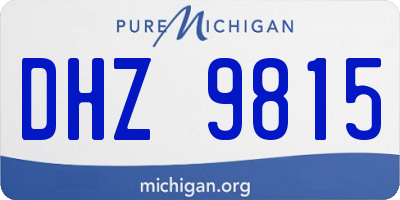 MI license plate DHZ9815