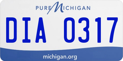 MI license plate DIA0317