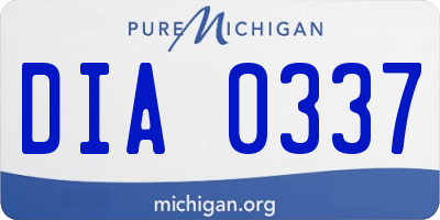 MI license plate DIA0337