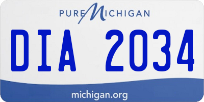 MI license plate DIA2034