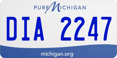 MI license plate DIA2247