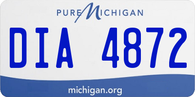 MI license plate DIA4872