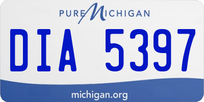 MI license plate DIA5397
